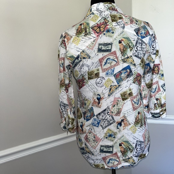 Chico's No-Iron Linen Top Womens Size 0 (US S) - Picture 2 of 10